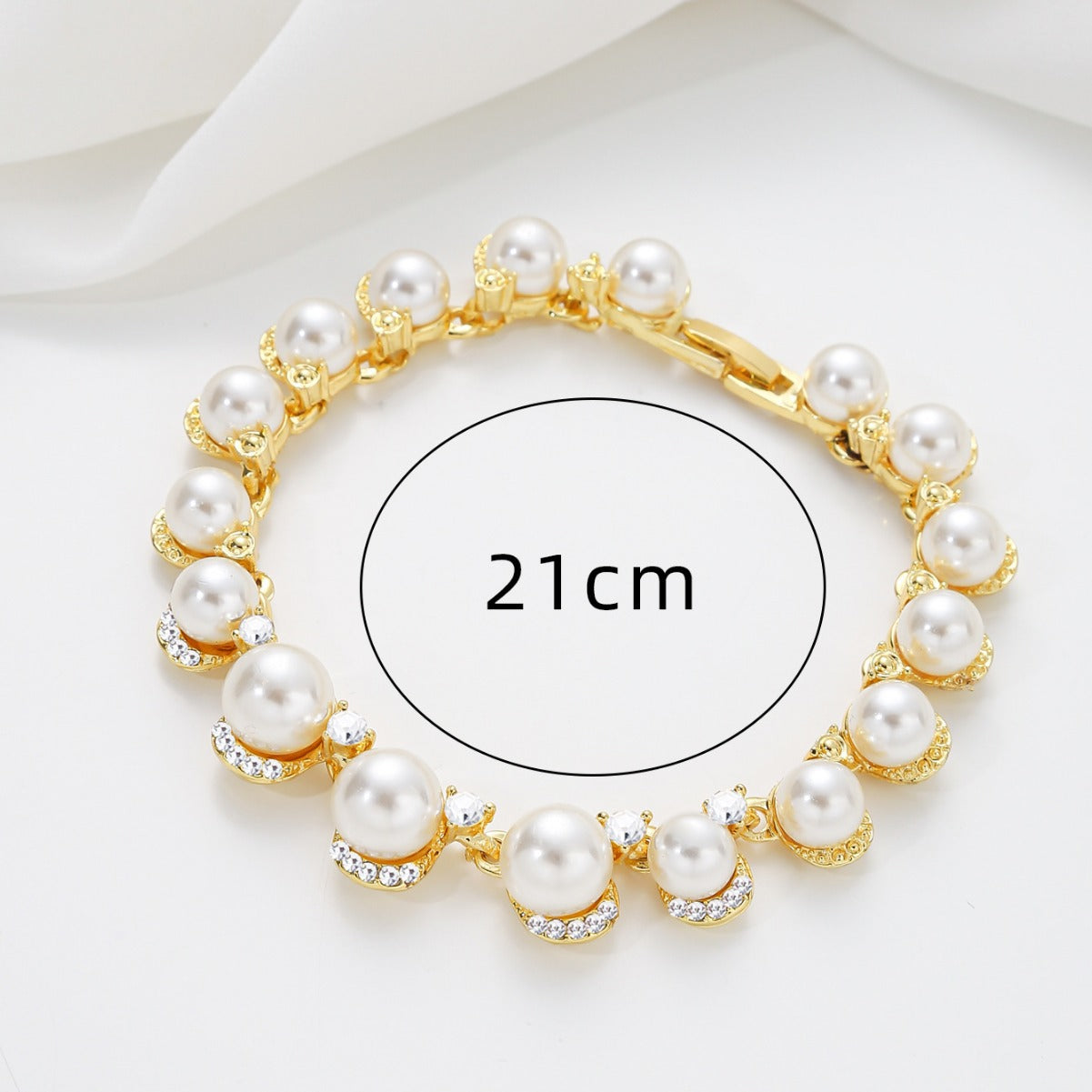 Minimalist Geometric Baroque Pearl Bracelet with Zircon Inlay for Women Alloy Chain Luxury Style