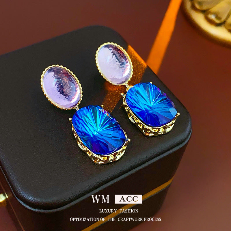 Chic Minimalist Round Resin Stud Earrings with Steel Posts for Women Geometric Fashion Accessory