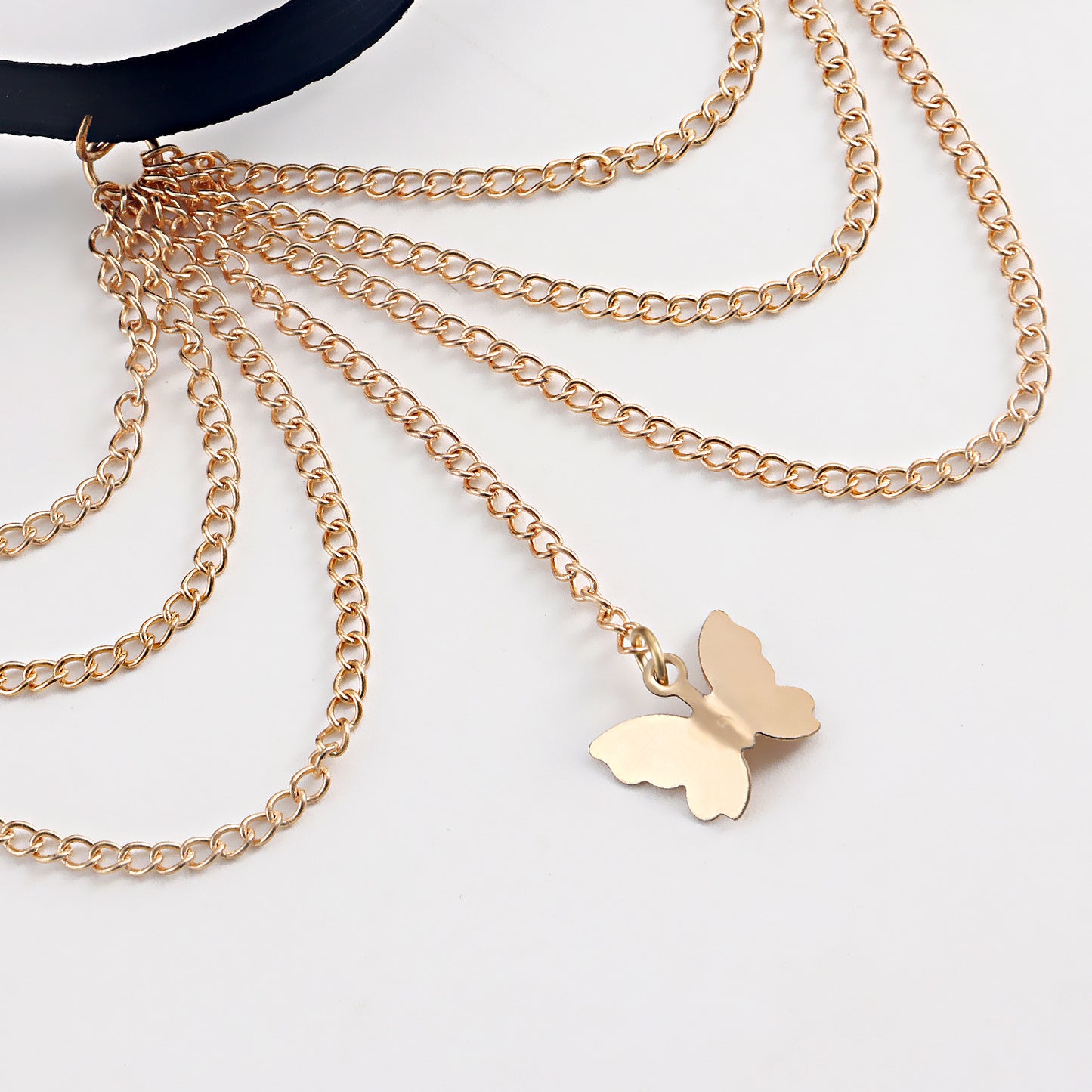 Boho-Inspired Geometric Butterfly Body Chain for Women with Alloy Multi-Layer Fringe Design