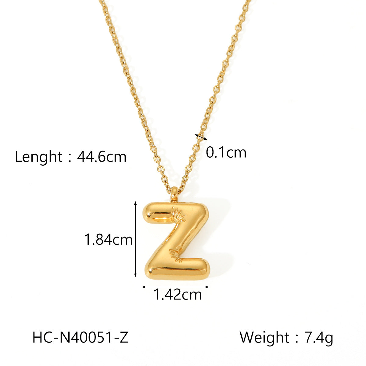 Collana con ciondolo a bolla in acciaio al titanio con finitura galvanica per donna, catena in acciaio inossidabile con ciondolo minimalista alla moda con alfabeto