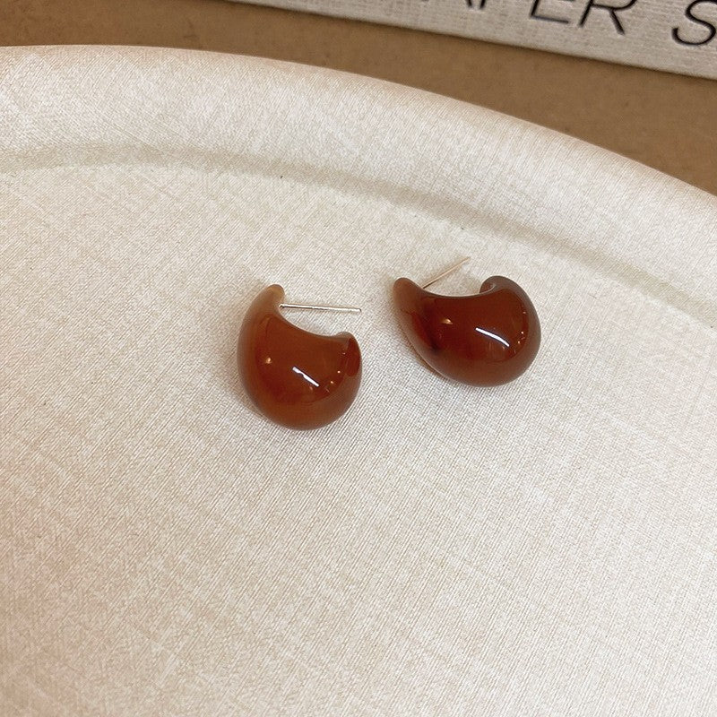 Orecchini a perno geometrici irregolari elettroplaccati di lusso da donna con perni in acciaio