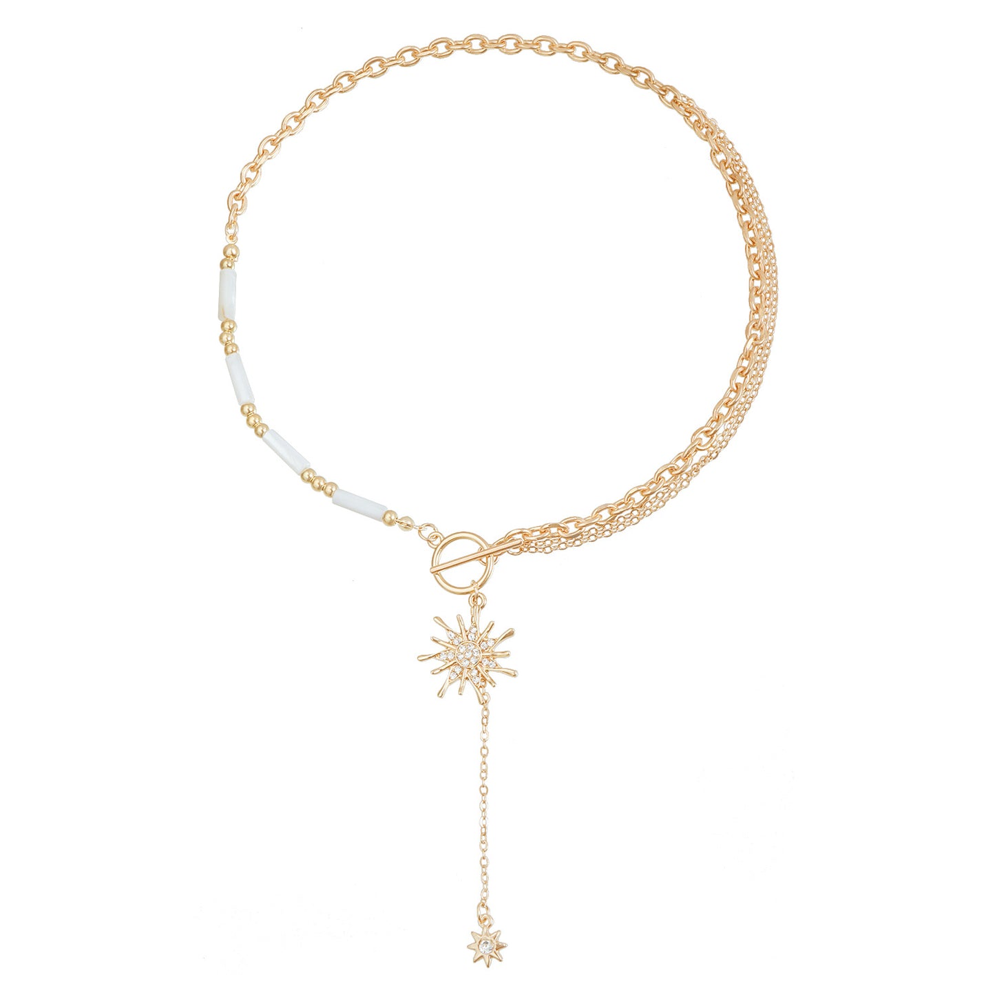 Bohemian Sunflower Pendant Necklace with Geometric and Heart-Shaped Alloy Charms on Clavicle Chain with Plated Finish
