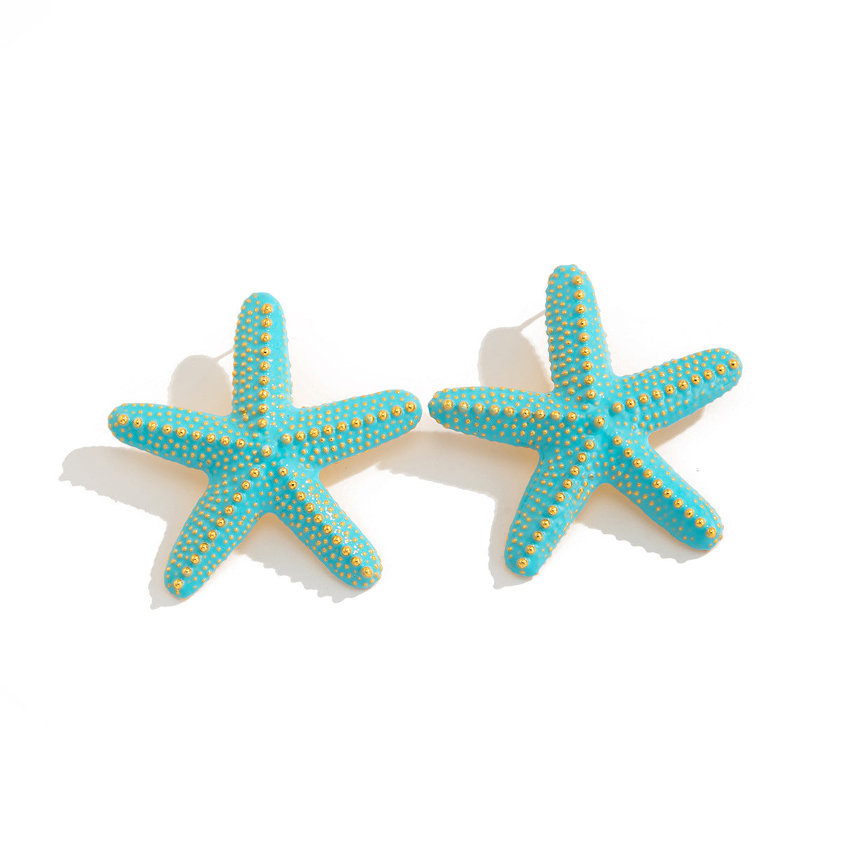 Collana con ciondolo a stella marina tridimensionale in stile vacanza da donna, in lega con finitura smaltata, gioielli colorati a forma di stella