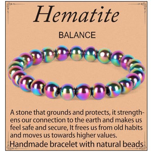 Natural Crystal Agate Round Beaded Stretch Bracelet Unisex