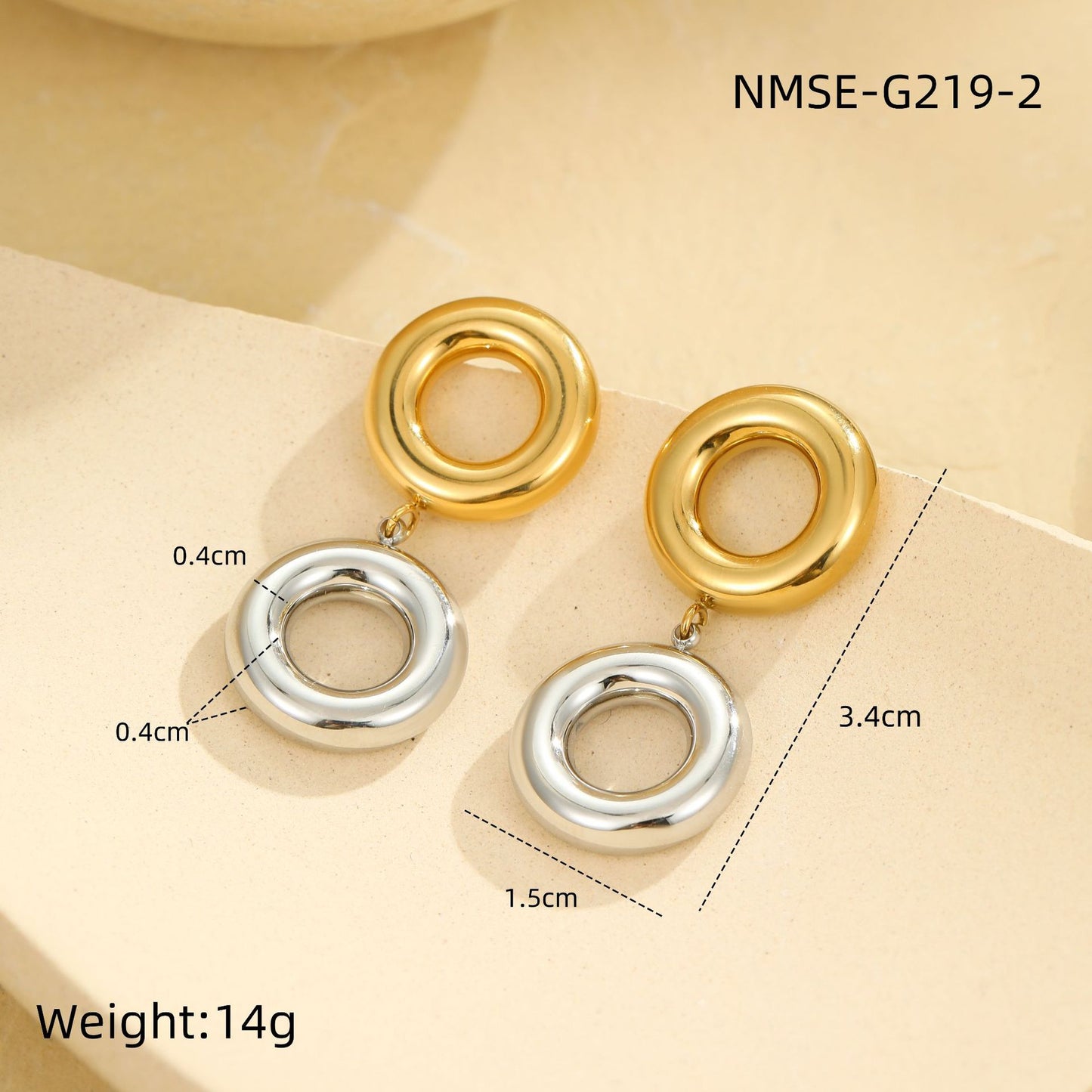Bracciale Minimalista Geometrico in Acciaio Inox con Placcatura in Oro 18K da Donna