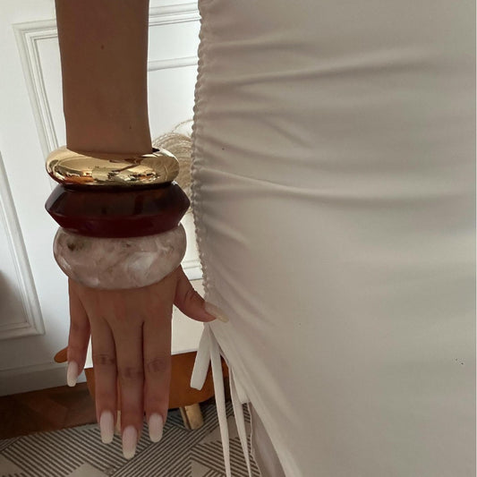 Bracciale da donna placcato in resina geometrico vintage
