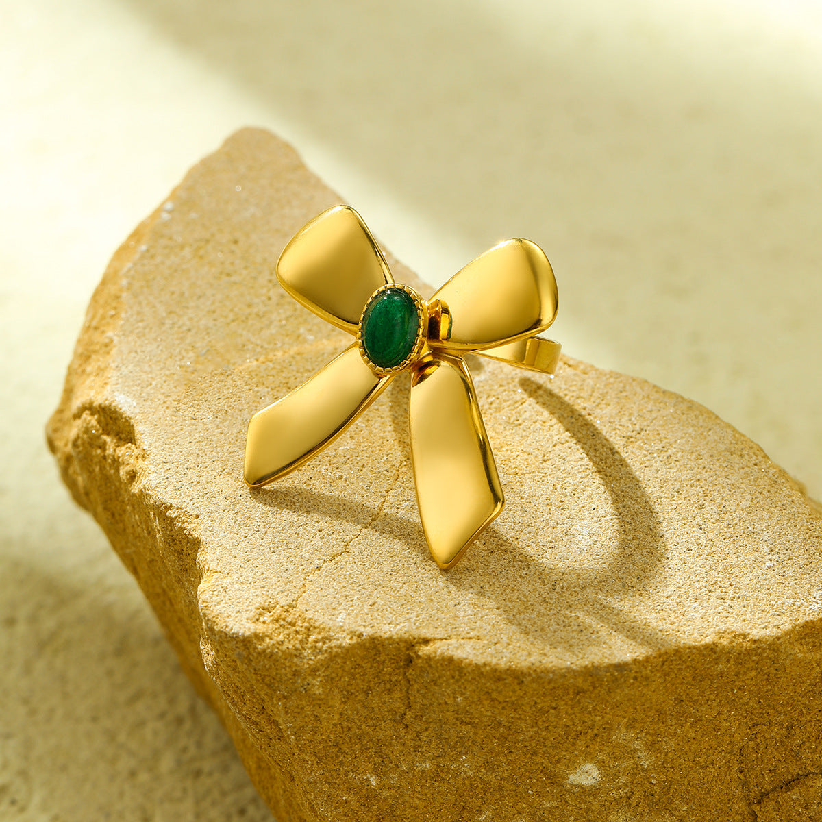Fashionable Bow-Shaped Stainless Steel Earrings with Zircon Inlay for Women, Polished Surface and Versatile Office Wear Design