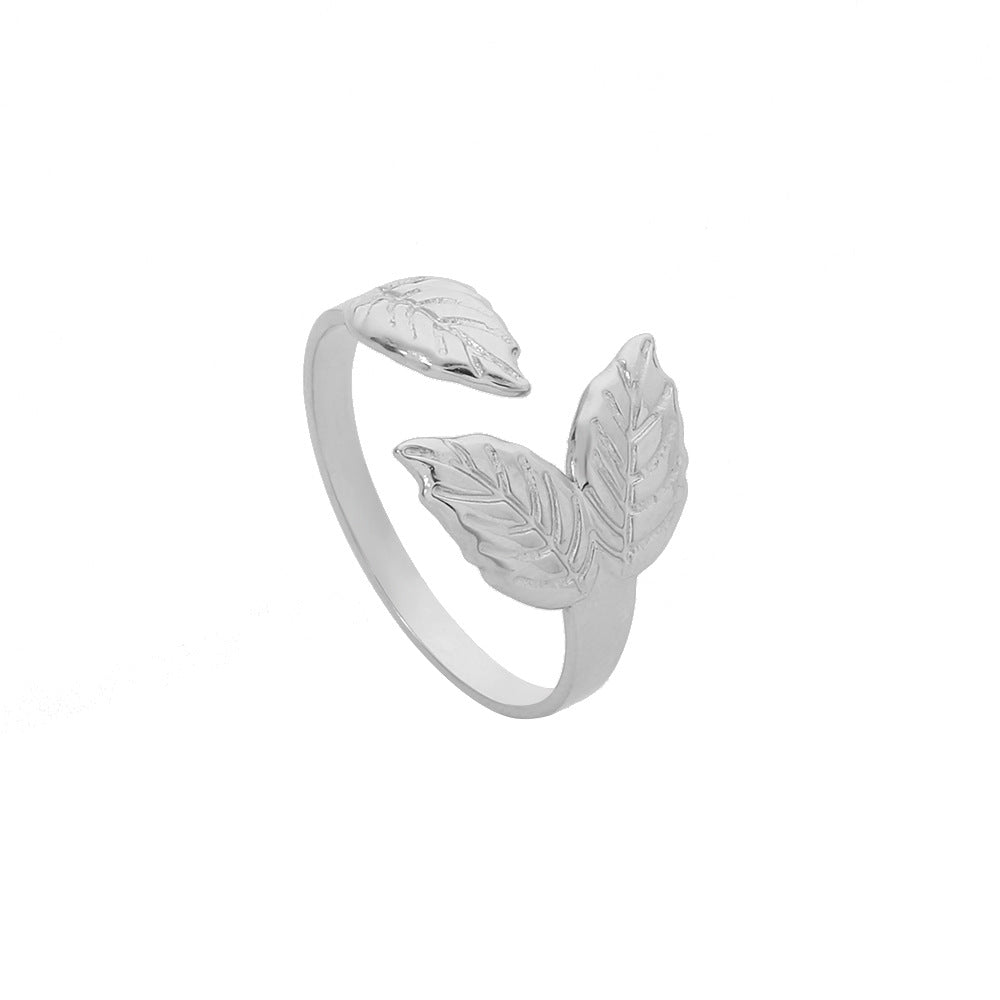 Minimalist Hip-hop Geometric Round Plated Titanium Steel Double Layer Open Ring