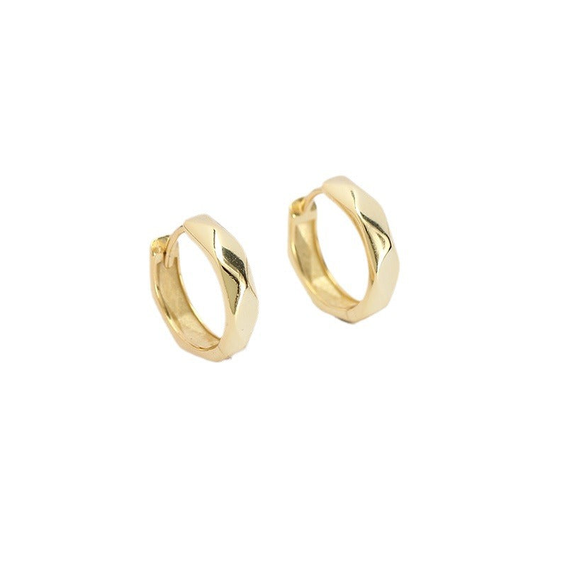 Orecchini a polsino a forma geometrica in Argento Sterling S925, placcati, per un look unisex alla moda e per tutti i giorni