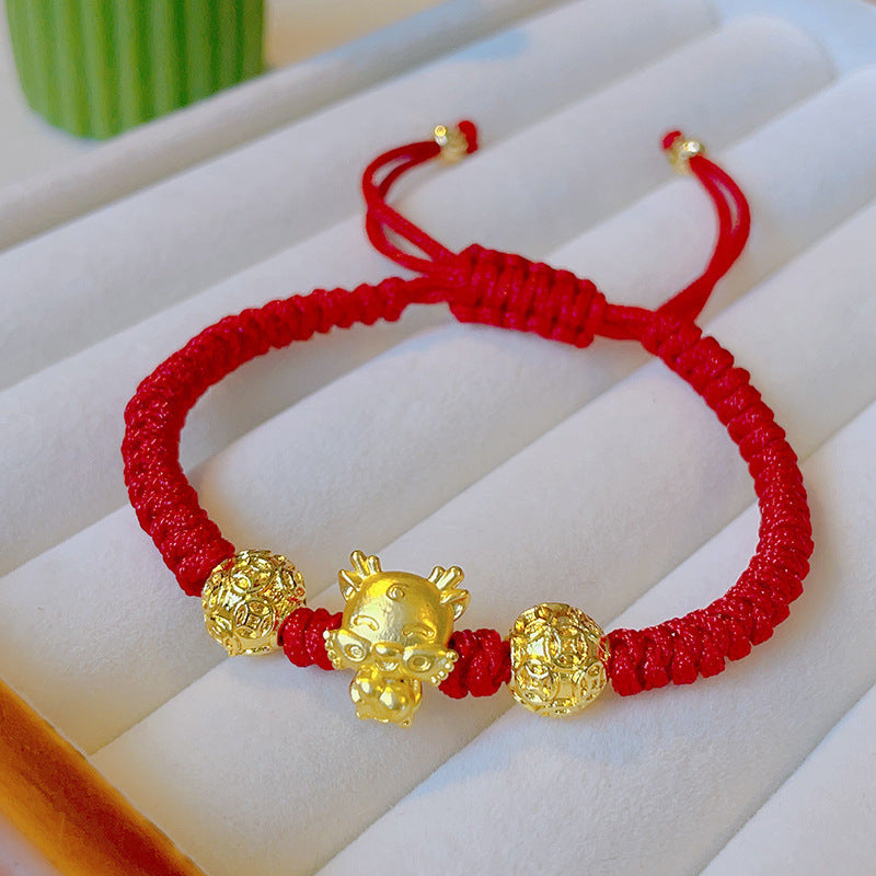 Chinese Style Red Cord Plated Animal Bracelet for Unisex