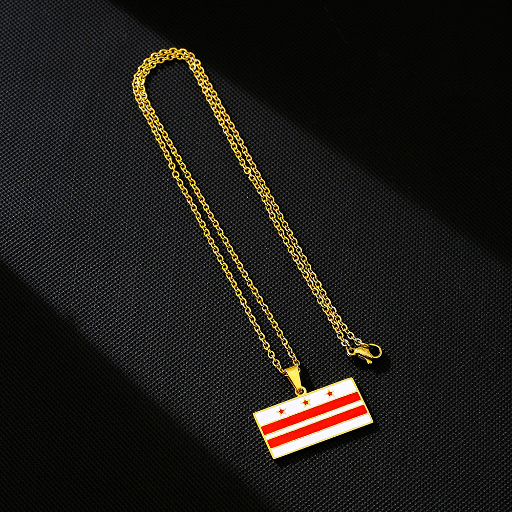 Collana Minimalista Geometrica in Acciaio Inossidabile con Catena O Placcata Sottovuoto per Uomo e Donna