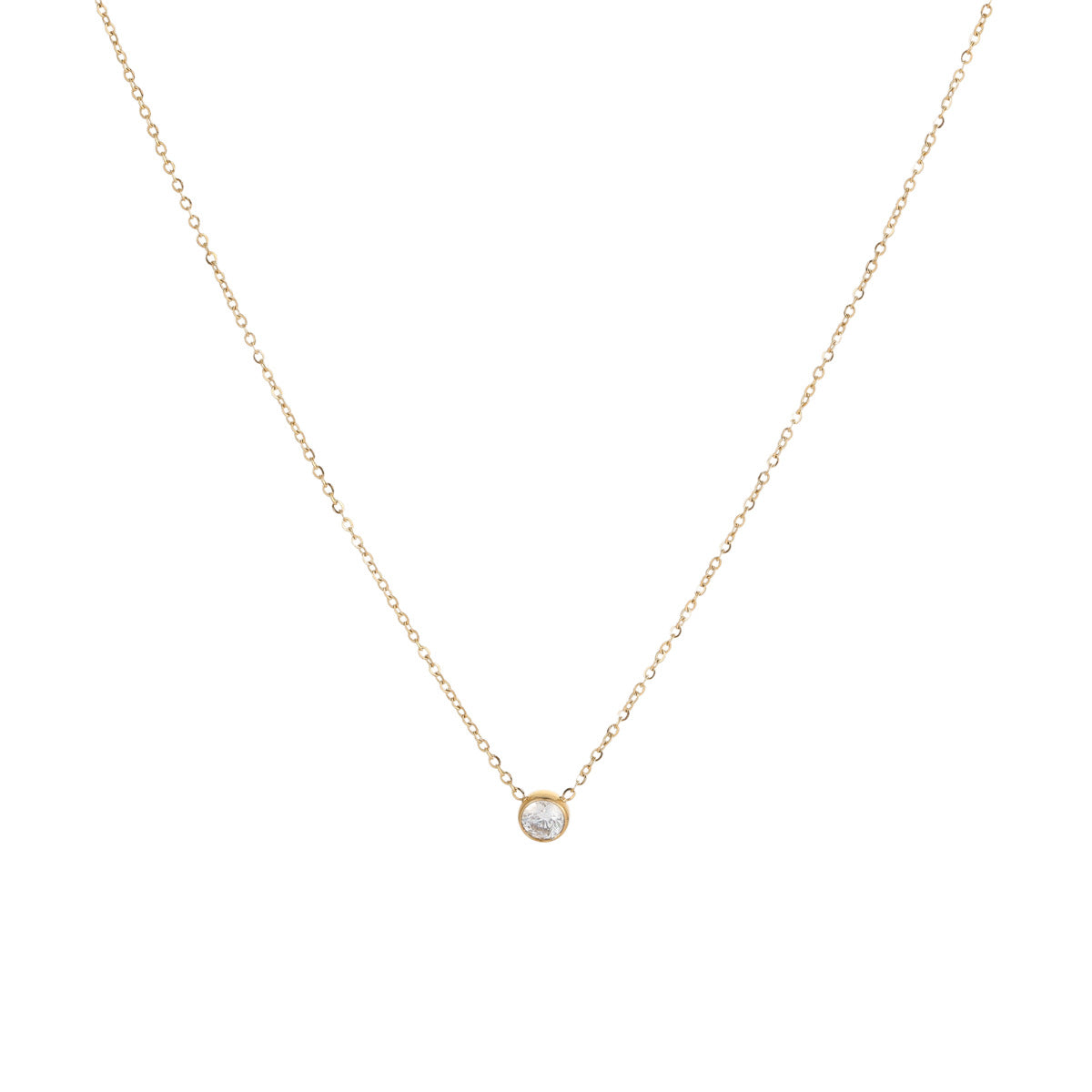 Collar de acero inoxidable geométrico minimalista, delicado, con acabado chapado, para mujer