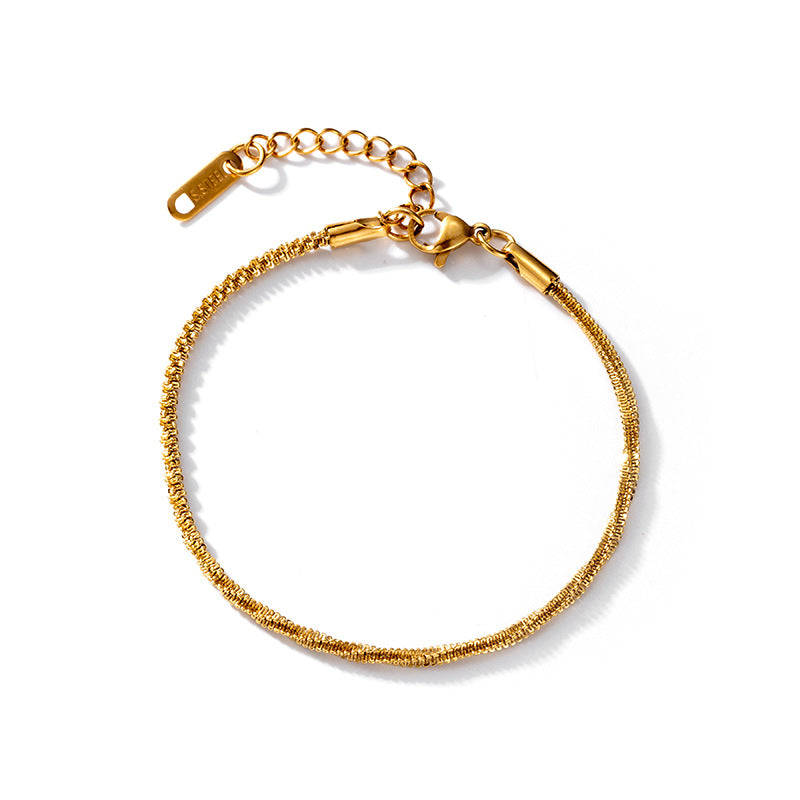 Minimalist 18K Gold Plated Titanium Steel Star Bracelet for Women