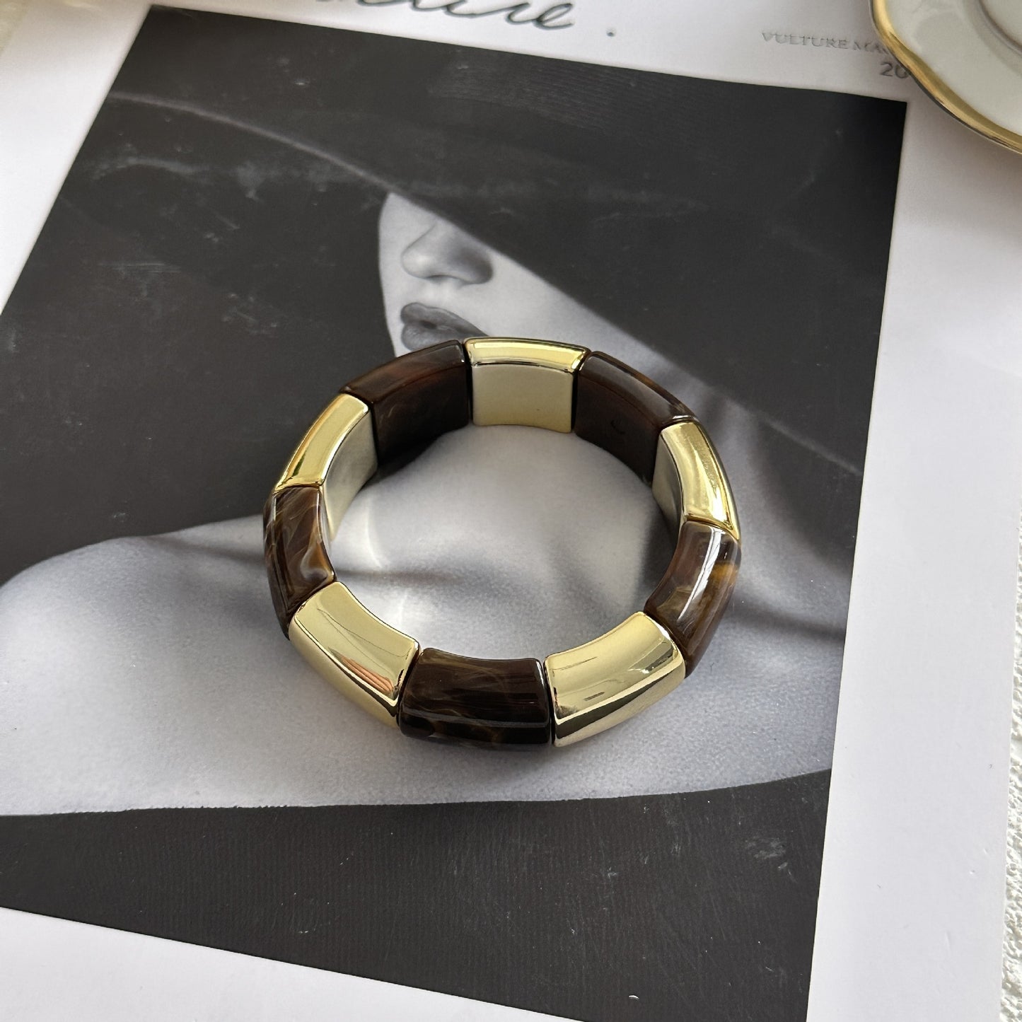 Vintage Square Drip Oil Acrylic Bracelet
