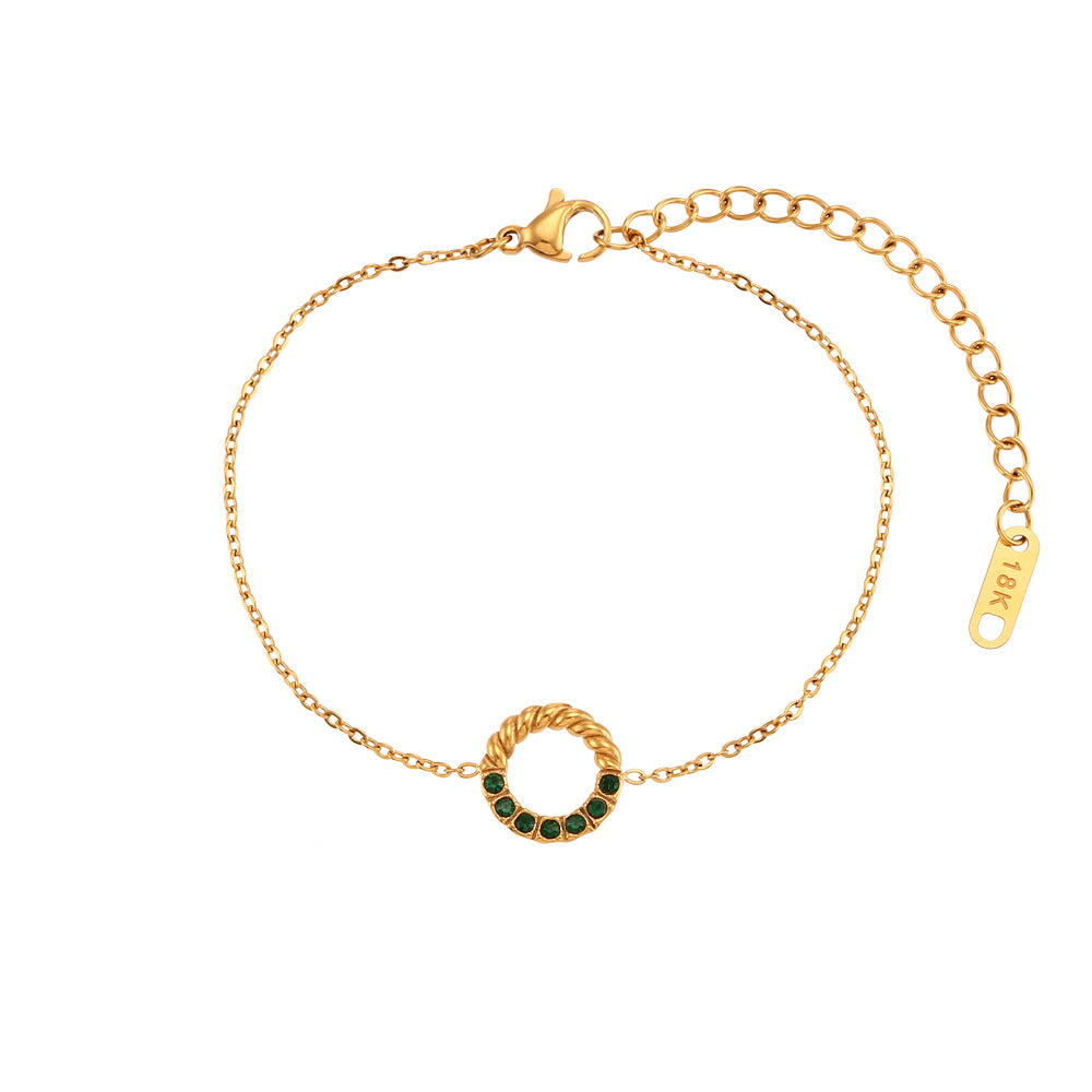 Collana pendente a cerchio ritorto geometrico minimalista in acciaio inossidabile da donna con pendente in acciaio al titanio e finitura galvanica