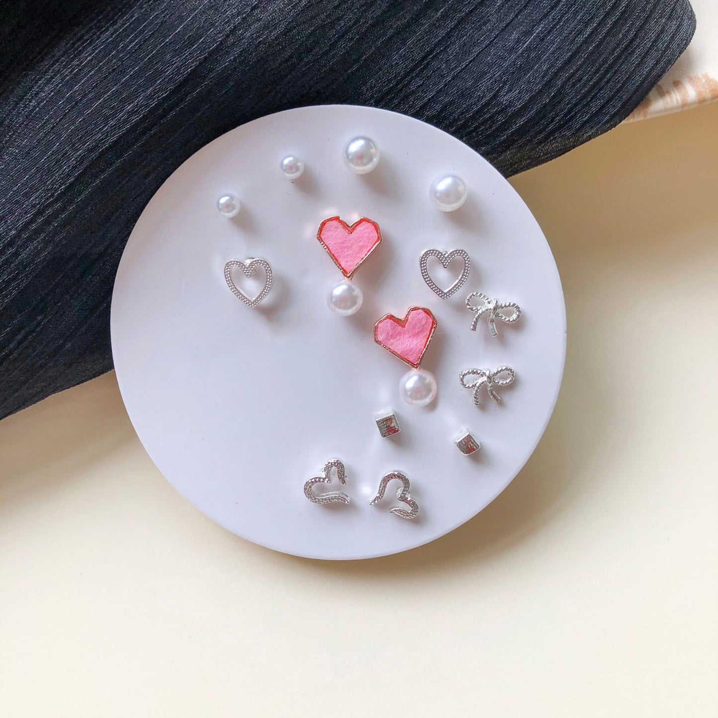 Minimalist Sweet Geometric Alloy Plated Stud Earrings with 925 Sterling Silver Posts for Women