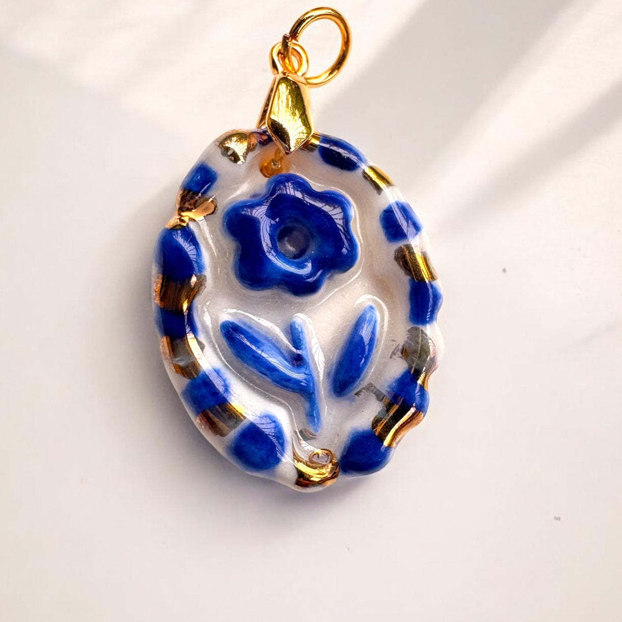 Colorful Floral Round Oval Geometric Plated Stainless Steel Necklace
