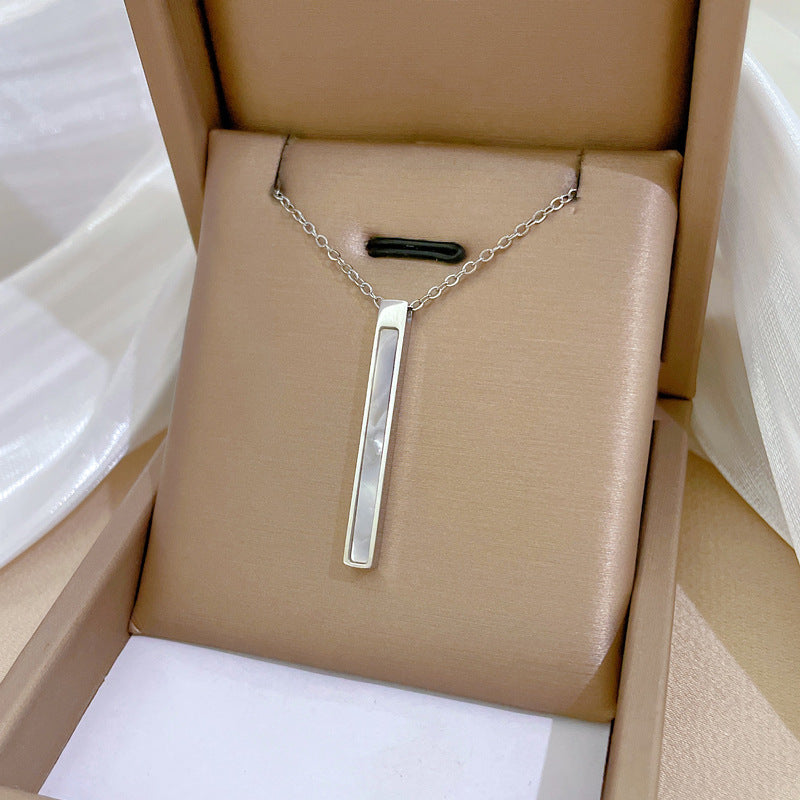 Geometric Minimalist Titanium Steel Pendant Necklace for Women and Men with Irregular Chain