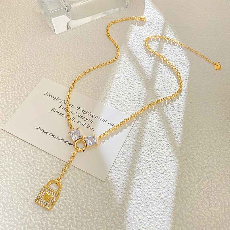 Sporty Casual Gold Plated Titanium Steel Necklace Unisex