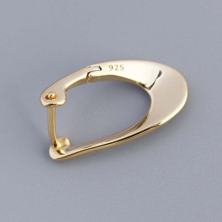 Eleganti Orecchini a Cerchio Placcati Geometrice in Argento Sterling 925