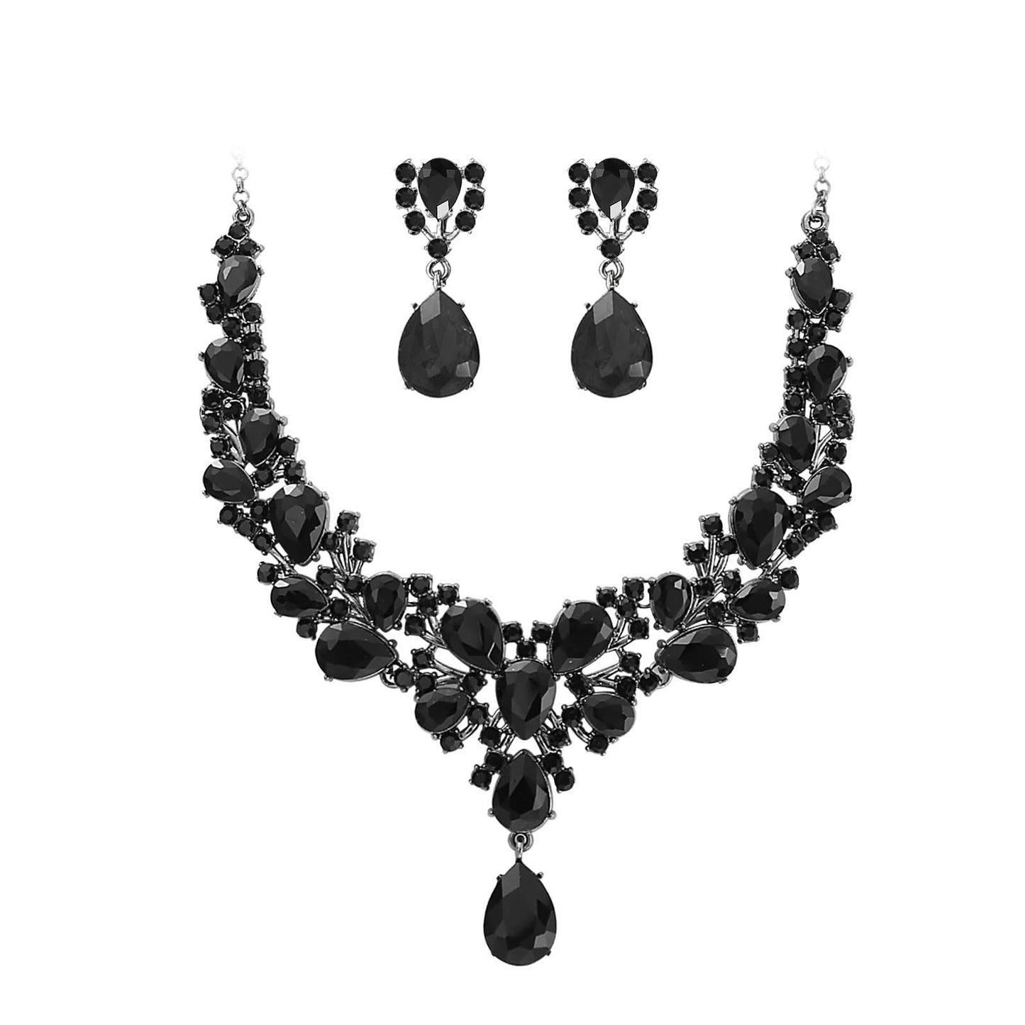 Collana da donna minimalista geometrica in lega con intarsi di strass e accento floreale, catena regolabile con perline rotonde