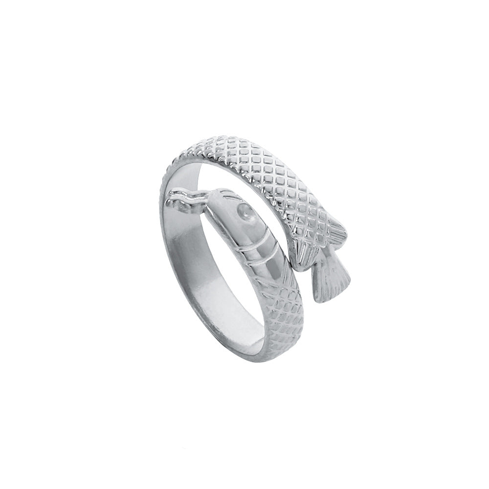 Minimalist Hip-hop Geometric Round Plated Titanium Steel Double Layer Open Ring