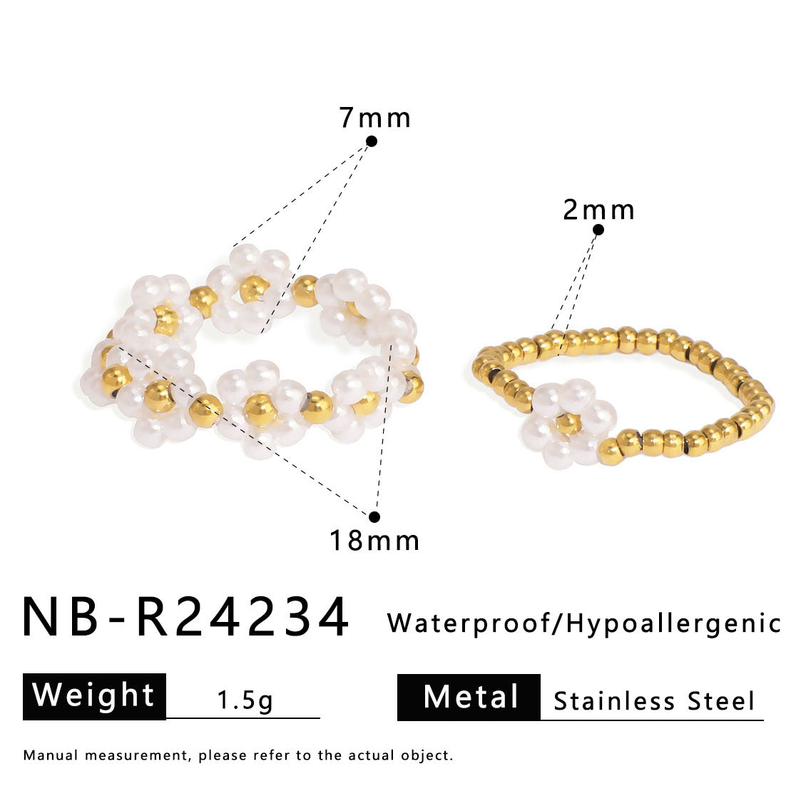 Ins Style Flower Shaped Stainless Steel Open Ring with Rhinestone Inlay and Enamel Finish for Women and Men
