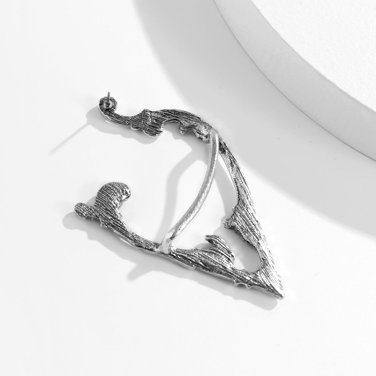 Asymmetrical Geometric Alloy Earrings with Electroplated Finish for Women - Edgy Sweet Dark JK Style Ear Studs