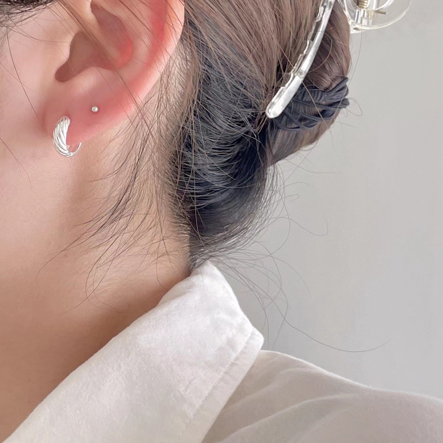 Minimalist 925 Sterling Silver Plated Checkered Letter Earrings for Women