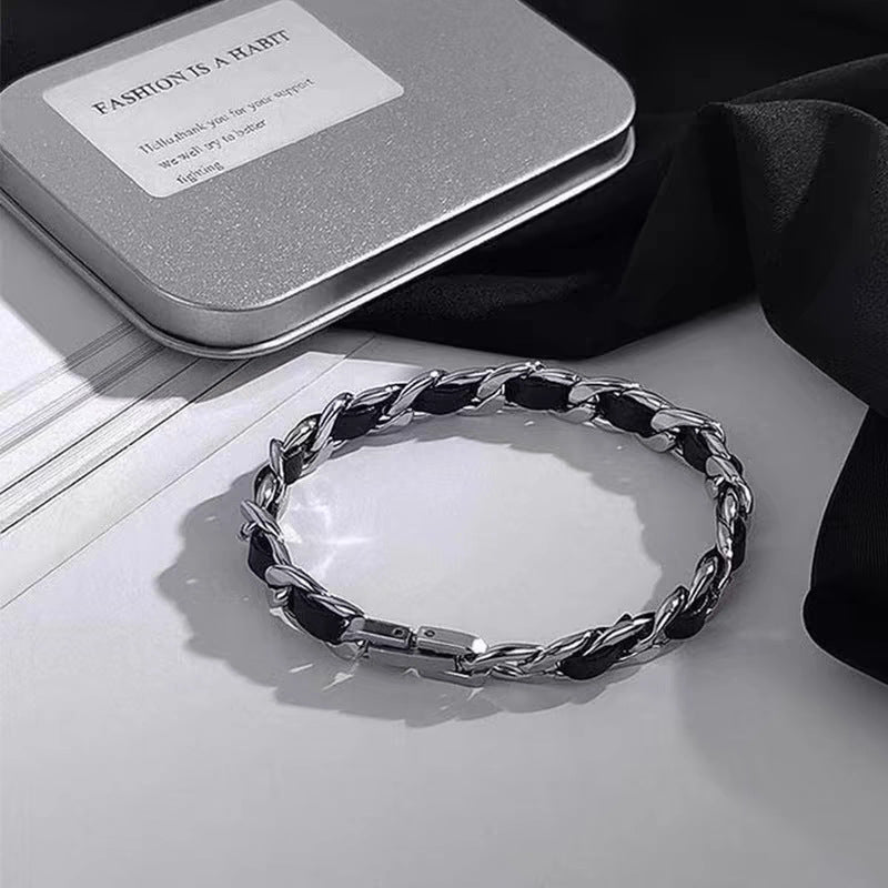 Minimalist U-Shaped Titanium Steel Polished Cuban Bracelet for Men and Women Unisex Fashion Accessory