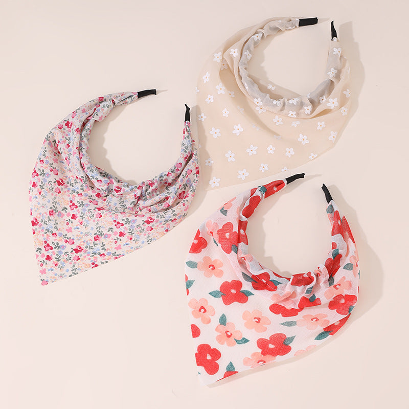 Fascia Larga Boho per Bambini con Stampa a Farfalla e Bordo in Pizzo in Tessuto Colori Caramella Accessorio per Capelli