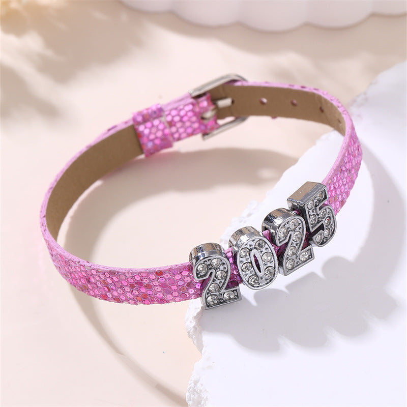 Bracciale in pelle lucido e grazioso per ragazze, stile principessa, con dettagli artigianali