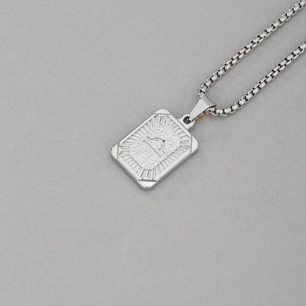 Collana con Pendente Zodiacale Geometrico Minimalista in Acciaio Inossidabile con Finitura Placcata per Uomo e Donna