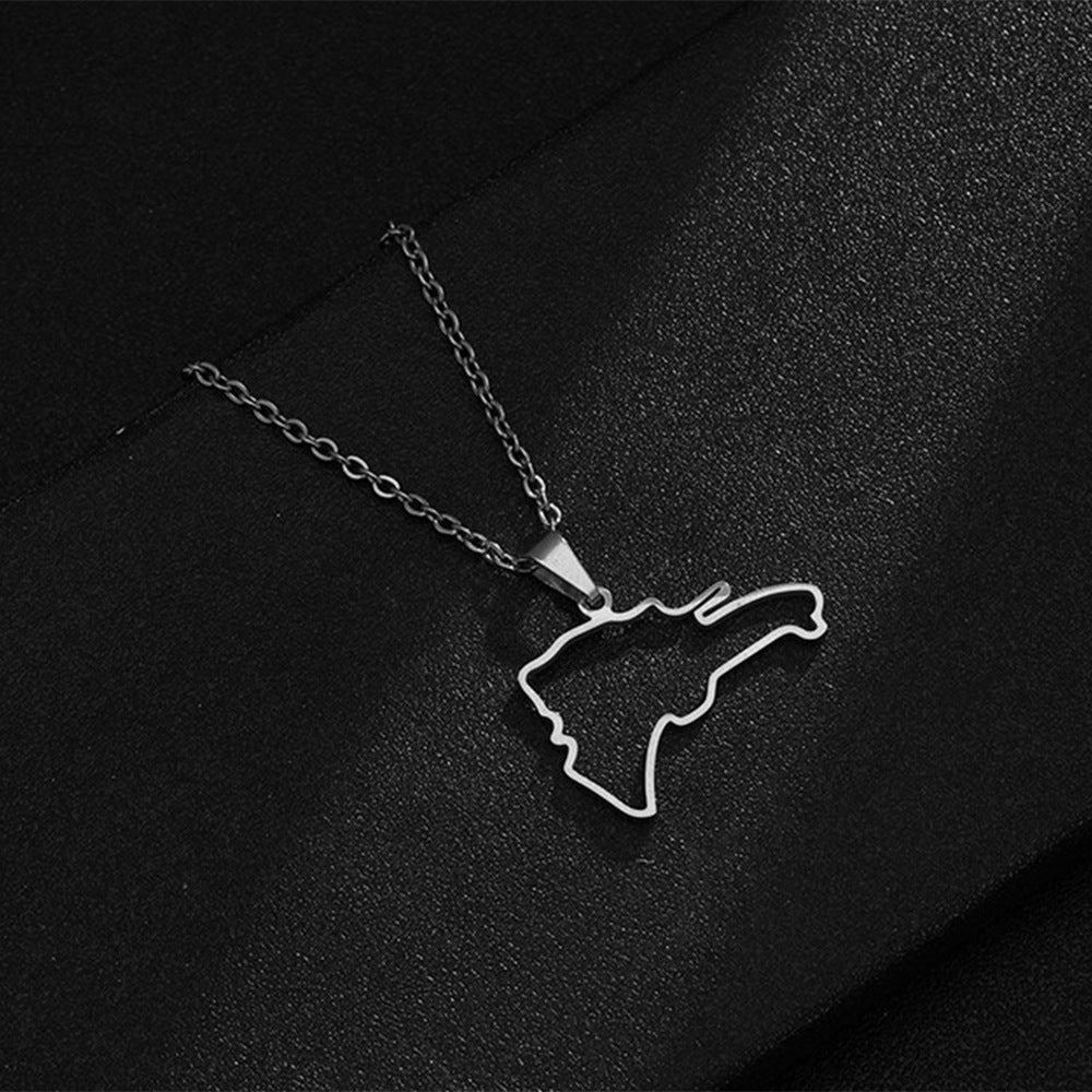 Collar de estilo vintage con colgante geométrico esmaltado para hombre y mujer, de acero inoxidable y titanio, cadena en O, accesorio de moda