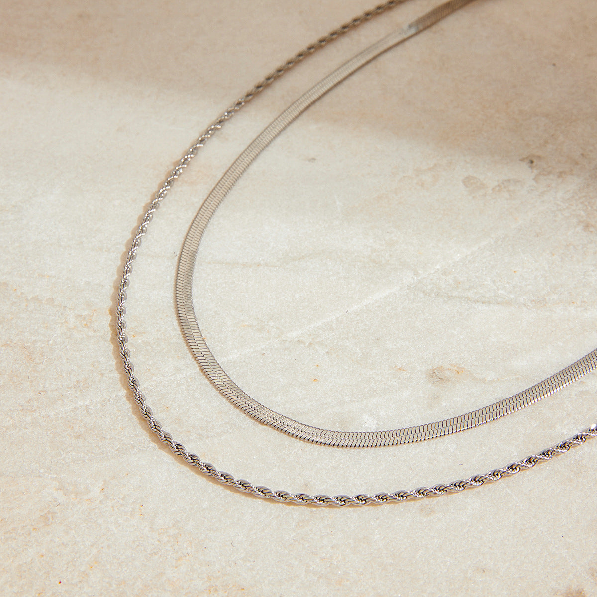 Minimalist Elegant Geometric Stainless Steel Plated Necklace with Titanium Steel Pendant for Women
