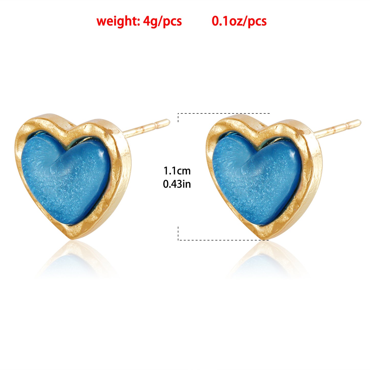 Minimalist Heart-Shaped Electroplated Metal Stud Earrings for Women with Cute and Elegant Aesthetic