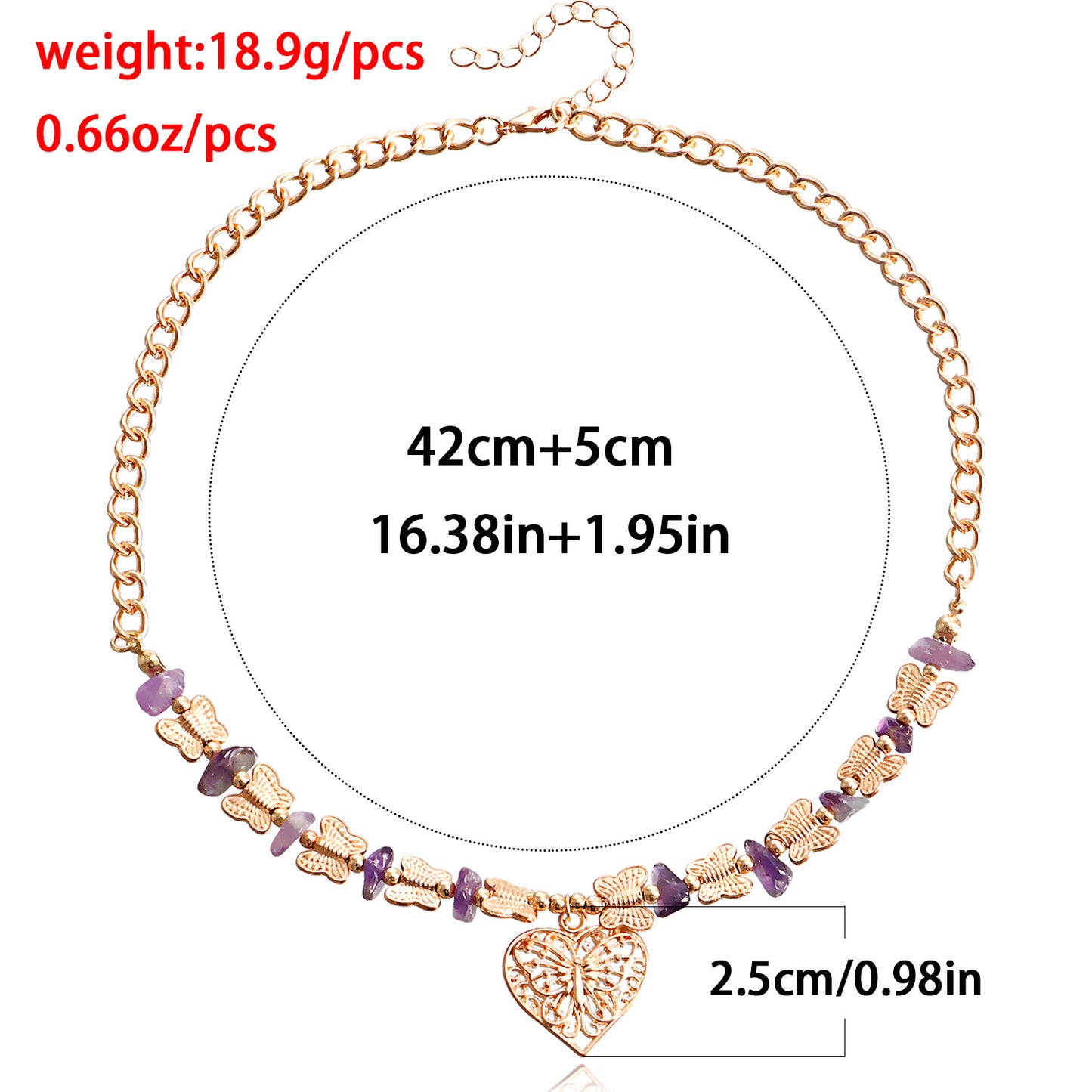 Vintage Butterfly Pendant Necklace for Women with Alloy Construction Plated Finish Geometric Design Collar Chain