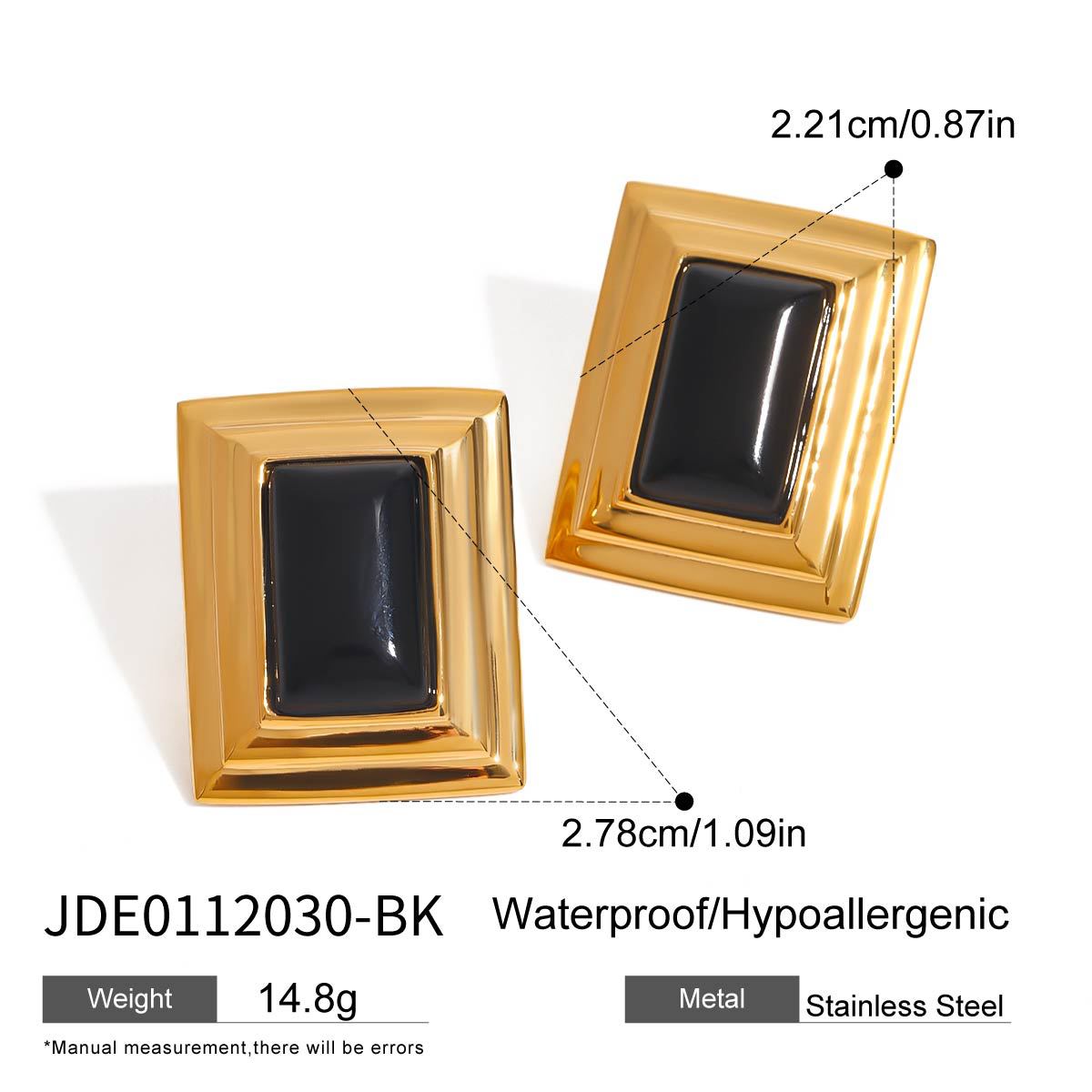 Minimalist Geometric Square Stainless Steel and Titanium Steel Plated Stud Earrings for Women