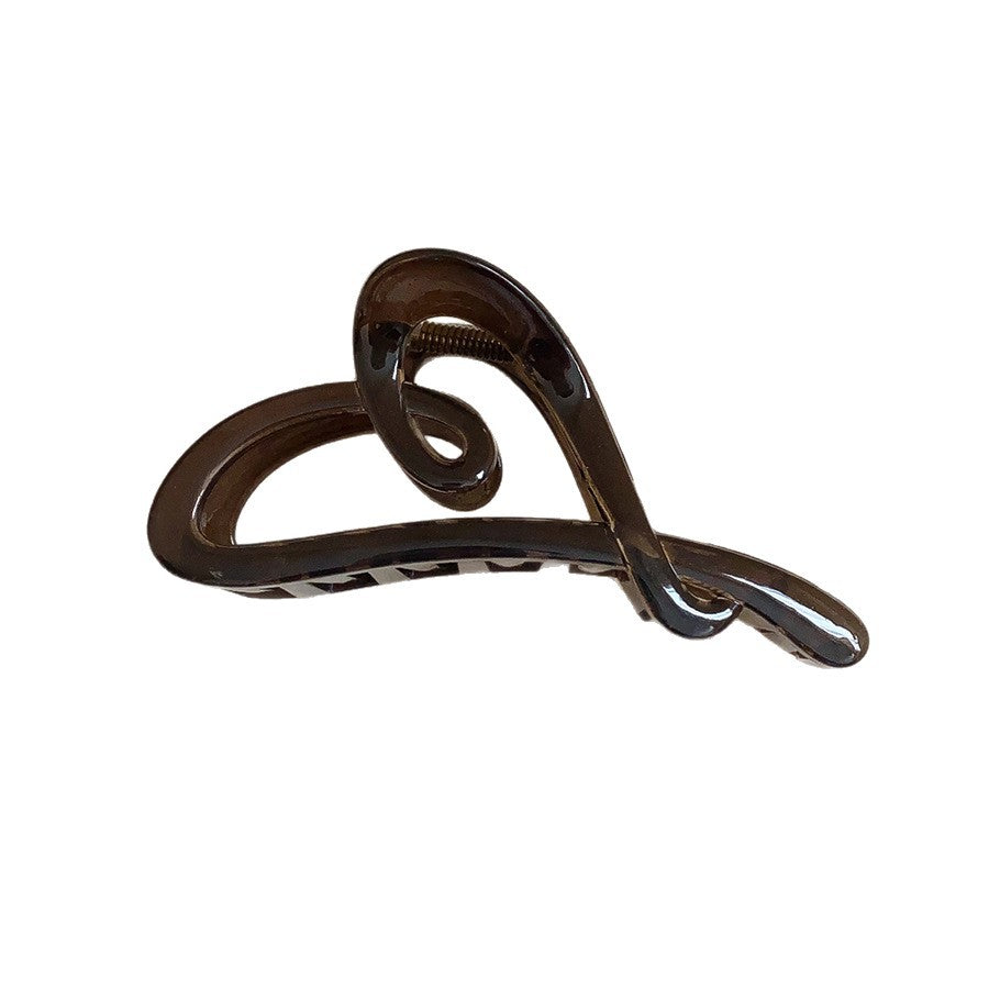 Acrylic Heart-Shaped Shark Clip Hair Accessory for Women, Handcrafted Fashionable and Versatile Hairpin for Updos and Daily Wear