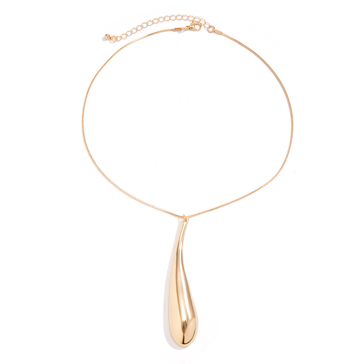 Collana con Pendente a Goccia Geometrica Stile Punk da Donna con Catena in Metallo Placcato