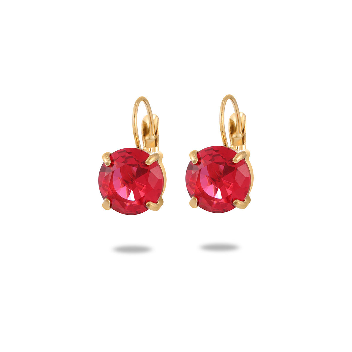 Fashion Minimalist 18K Gold Plated Stainless Steel Geometric Round Single Stone Stud Earrings for Women