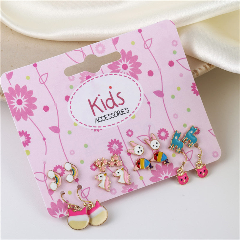 Drip Oil Alloy Animal Stud Earrings Set for Women