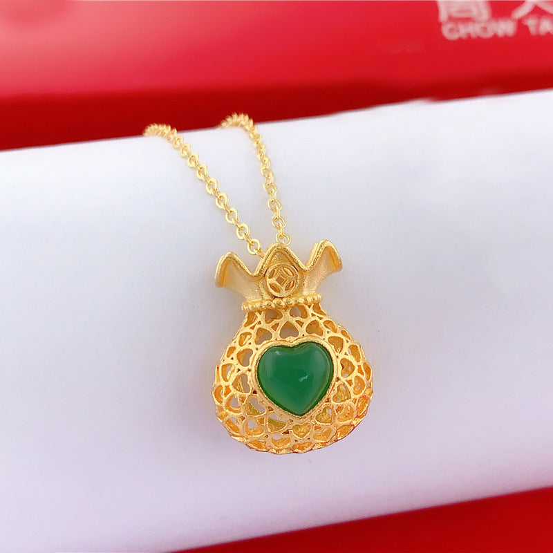 Collana pendente minimalista a forma di goccia d'acqua per donna e uomo in acciaio al titanio con intarsio di strass e finitura placcata