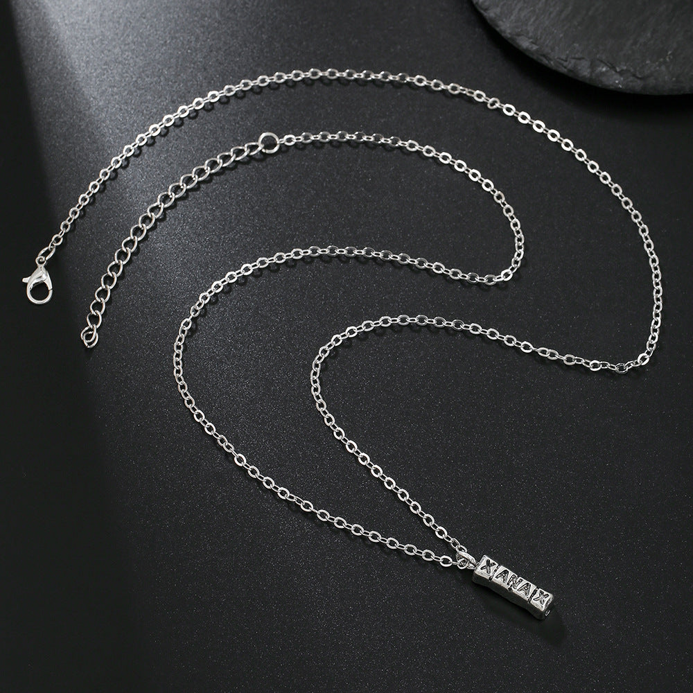 Hip-hop Geometric Round Plated Zinc Alloy Necklace with XANAX Pendant Cable Chain Unisex