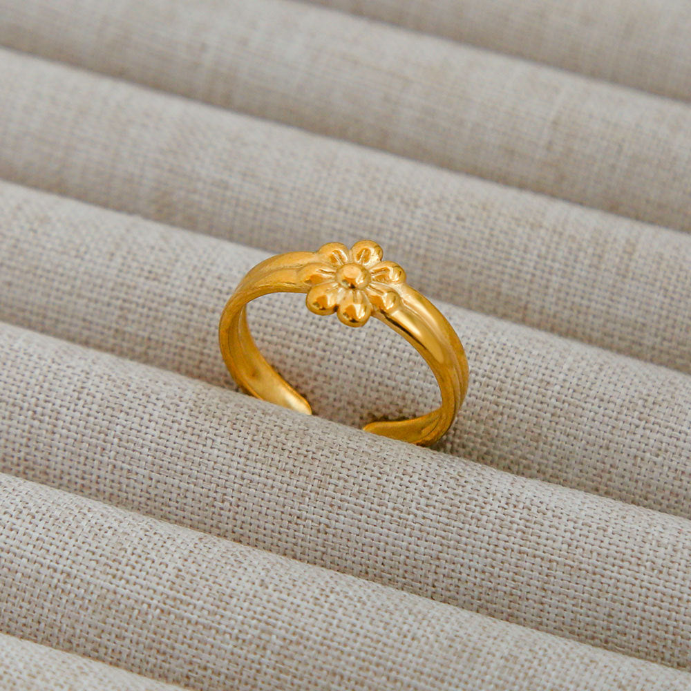 Anello Aperto Regolabile da Donna in Acciaio Inossidabile Stile INS Vintage, Geometrico e a Cuore, con Intarsio in Pietra Naturale, Elegante e Minimalista