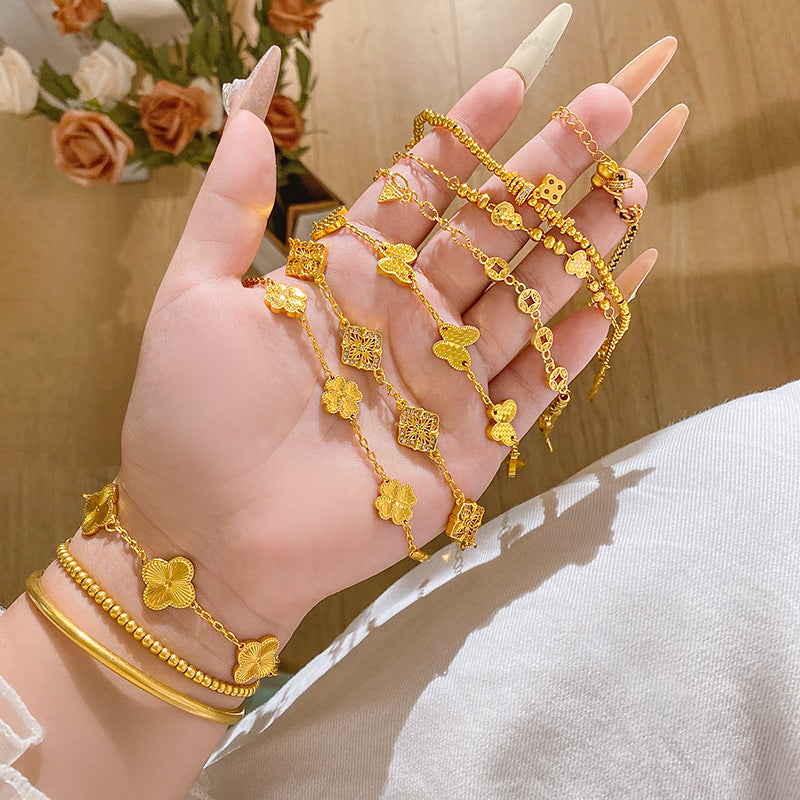 Minimalist Luxury Gold Plated Brass Laser Bracelet for Unisex