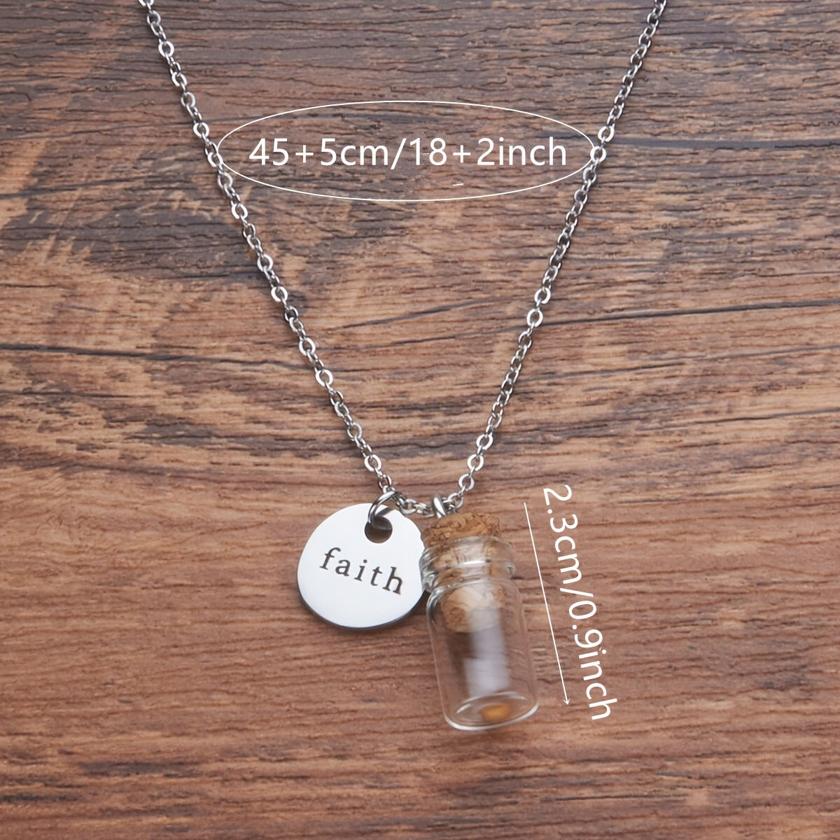 Minimalist Stainless Steel Faith Pendant Necklace with Geometric Shape and Electroplated Finish for Women and Men