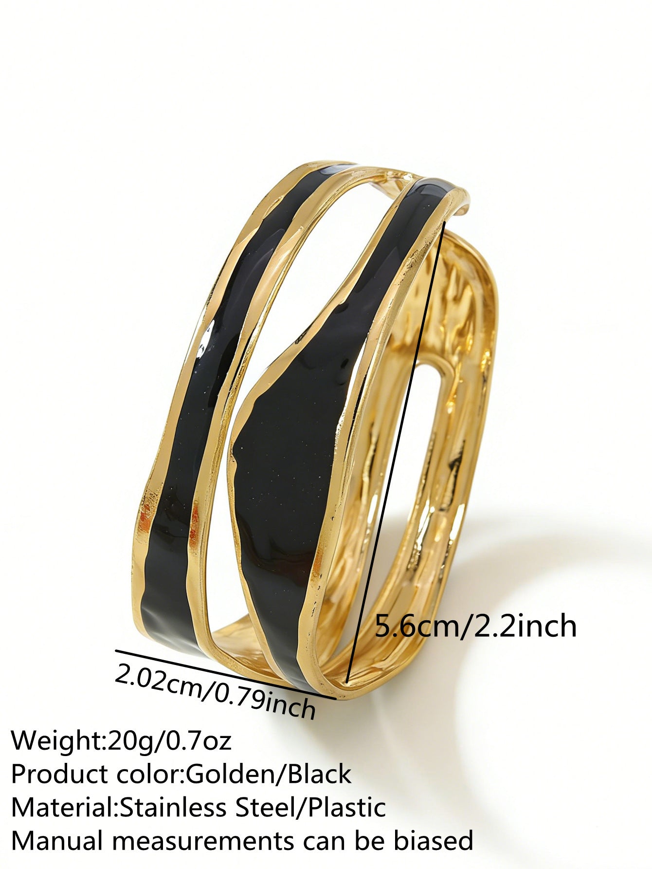 Elegante Pulsera Abierta de Lujo Floral con Esmalte de Aceite de Acero Inoxidable y Titanio con Cereza
