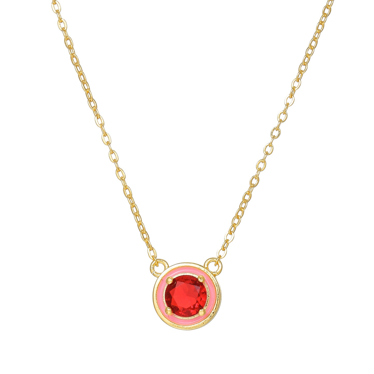 Fashion Commuter Style Round Rhinestone Collar Necklace for Women in Stainless Steel with 14K Gold Plating