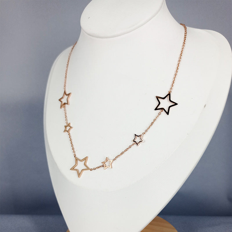 Minimalist Star Pendant Necklace for Women in Stainless Steel with Polished Finish Geometric Design